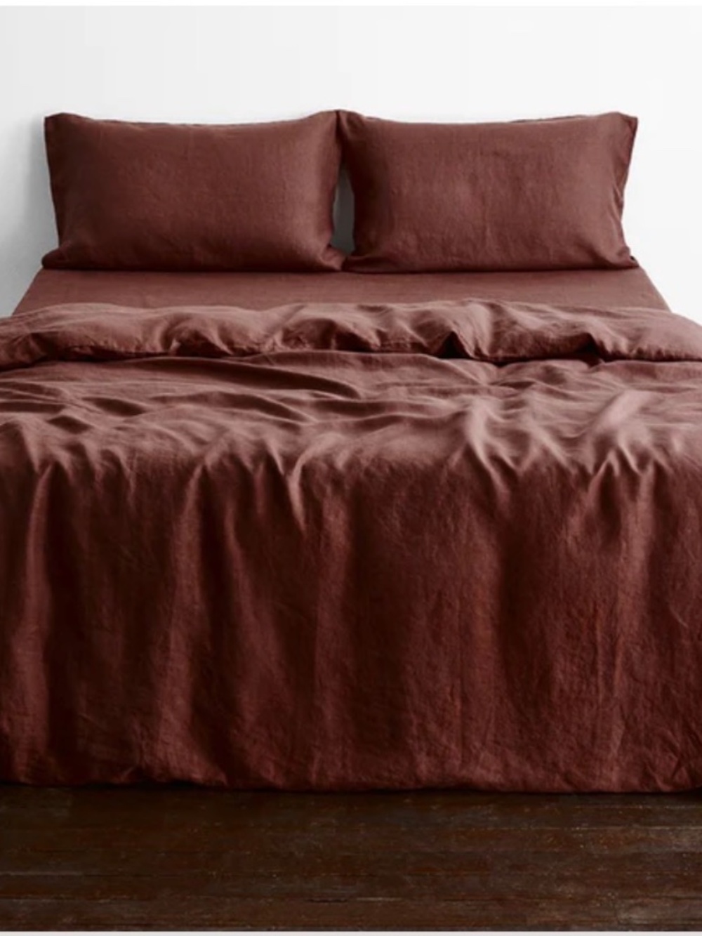 NWT Bed Threads 100% Flax Linen Cacao KING / CALI KING DUVET and PILLOWCASES